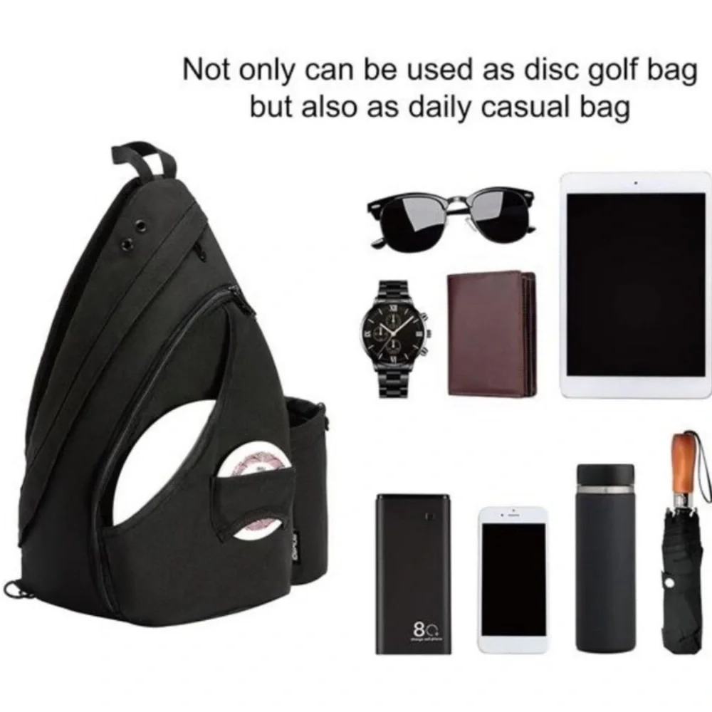 Disc Golf Bag with Retriever Holder and Storage Pockets, Disc Golf Backpack